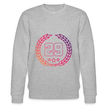 29 Zahl Kranz - Stanley/Stella Unisex Bio-Sweatshirt CHANGER  - Grau meliert - Vorne - Nik (191cm) & Marisol (170cm)
