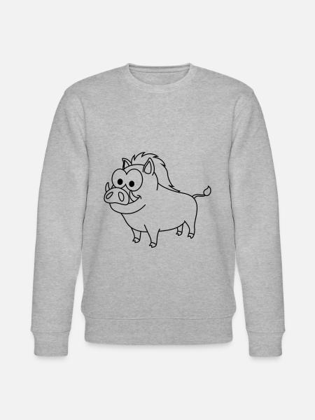 Wild Boar Comic Animal - Stanley/Stella CHANGER Unisex Organic Sweatshirt - heather grey