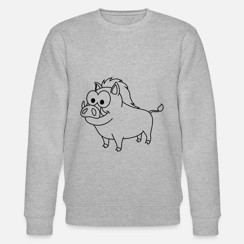 Wildschwein Comic Tier - Stanley/Stella Unisex Bio-Sweatshirt CHANGER  - Grau meliert