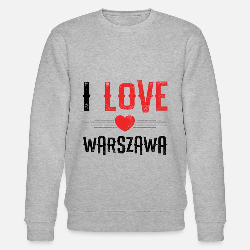 J’aime Varsovie - Sweat bio CHANGER Stanley/Stella Unisexe - gris chiné