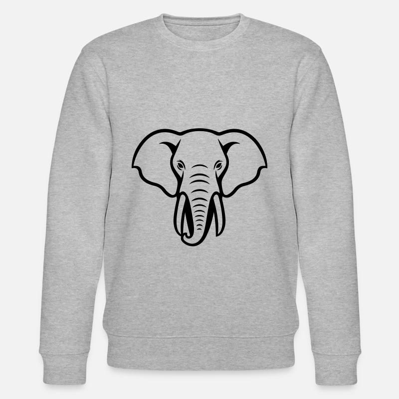 Elefant Tierschutz Symbol - Stanley/Stella Unisex Bio-Sweatshirt CHANGER  - Grau meliert
