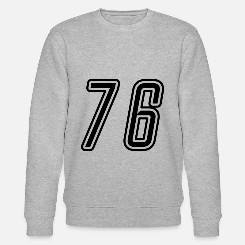 76 Zahl nummer - Stanley/Stella Unisex Bio-Sweatshirt CHANGER  - Grau meliert