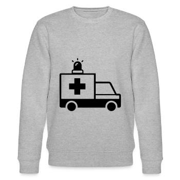 Krankenwagen Ambulance - Stanley/Stella Unisex Bio-Sweatshirt CHANGER  - Grau meliert - Vorne - Nik (191cm) & Marisol (170cm)