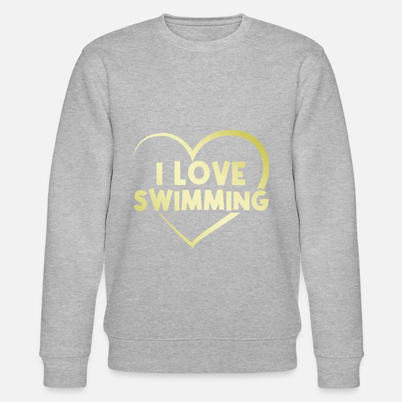 Ich liebe Schwimmen - Stanley/Stella Unisex Bio-Sweatshirt CHANGER  - Grau meliert