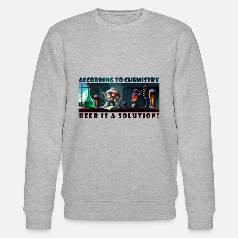 La bière est une solution - Sweat bio CHANGER Stanley/Stella Unisexe - gris chiné