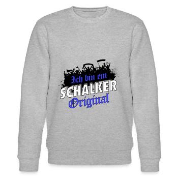 Ich bin ein Schalker Original | Schalke Geschenk - Stanley/Stella Unisex Bio-Sweatshirt CHANGER  - Grau meliert - Vorne - Nik (191cm) & Marisol (170cm)