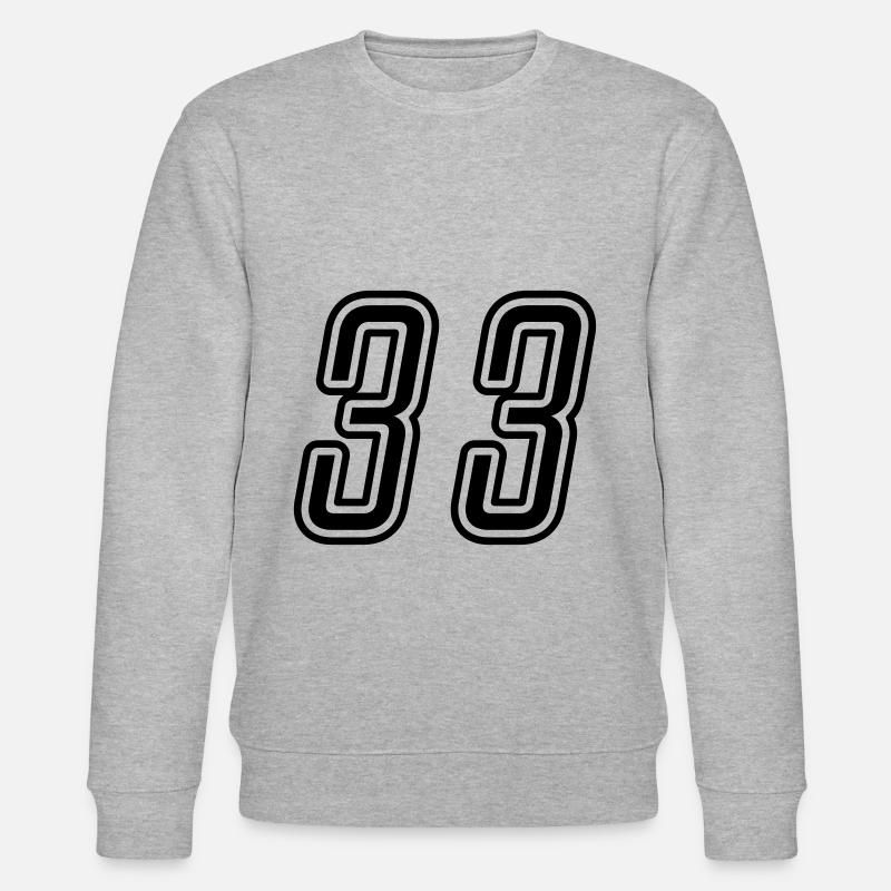 33 Zahl nummer - Stanley/Stella Unisex Bio-Sweatshirt CHANGER - Grau meliert
