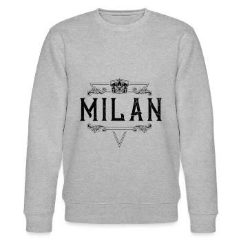 Nom de Milan - Sweat bio CHANGER Stanley/Stella Unisexe - gris chiné - Devant - Nik (191cm) & Marisol (170cm)