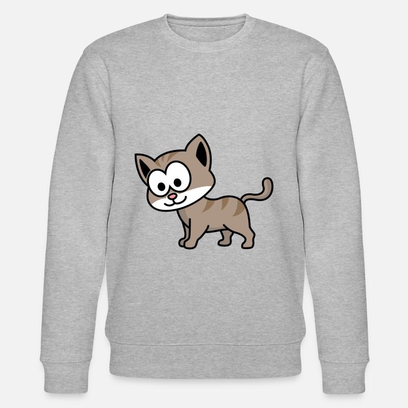 Katze Comic Tier - Stanley/Stella Unisex Bio-Sweatshirt CHANGER  - Grau meliert