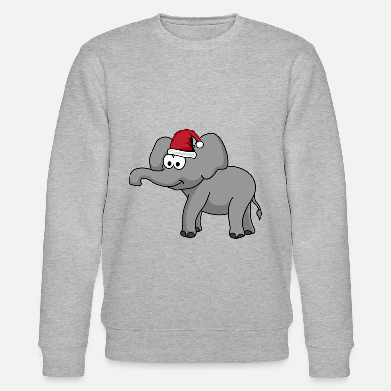 Elefant Weihnachten Comic - Stanley/Stella Unisex Bio-Sweatshirt CHANGER  - Grau meliert