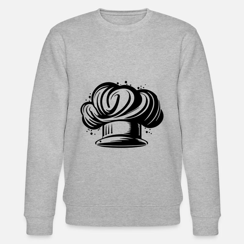 Chef's Hat Silhouette Cooking Chef - Stanley/Stella CHANGER Unisex Organic Sweatshirt - heather grey