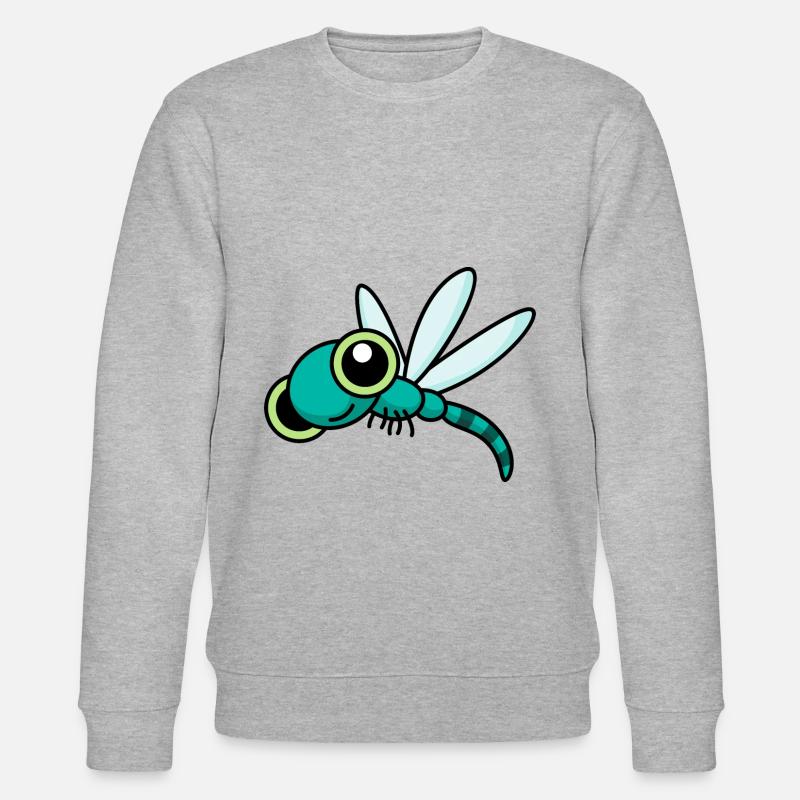 Drachenfliege libelle - Stanley/Stella Unisex Bio-Sweatshirt CHANGER  - Grau meliert