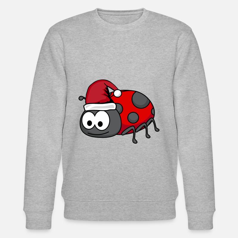 Marienkäfer Comic Weihnachten - Stanley/Stella Unisex Bio-Sweatshirt CHANGER  - Grau meliert