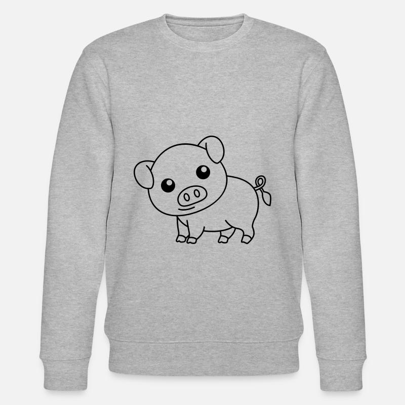 Schwein Comic Tier - Stanley/Stella Unisex Bio-Sweatshirt CHANGER  - Grau meliert
