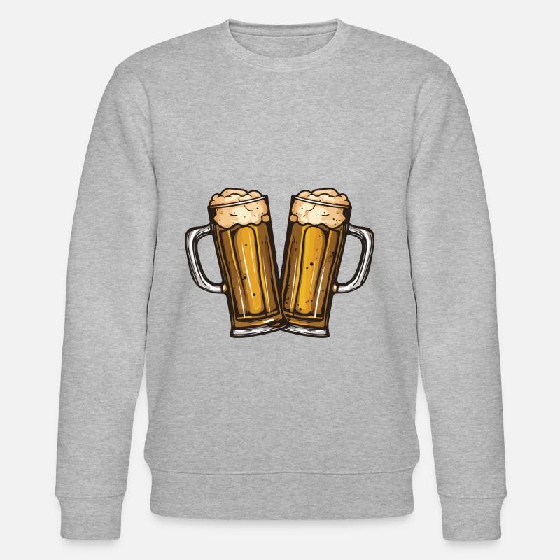Bier Glas Prost Drinking - Stanley/Stella Unisex Bio-Sweatshirt CHANGER  - Grau meliert