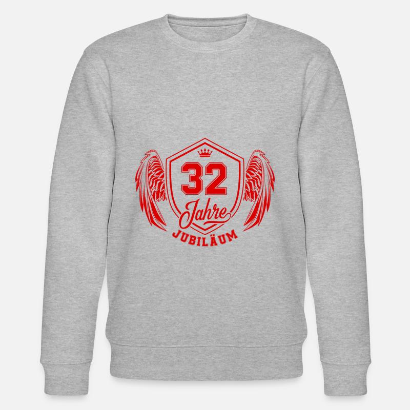 32 Zahl Wappen - Stanley/Stella Unisex Bio-Sweatshirt CHANGER - Grau meliert
