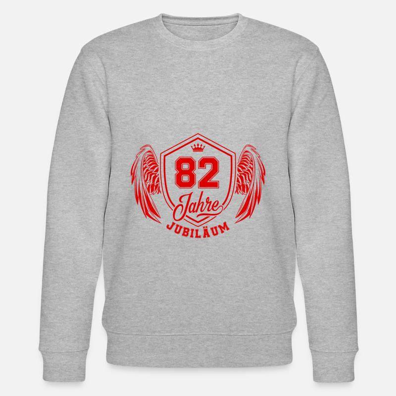 82 Zahl Wappen - Stanley/Stella Unisex Bio-Sweatshirt CHANGER  - Grau meliert