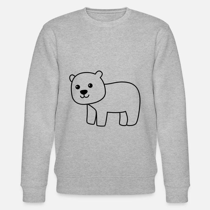 Eisbär Comic Tier - Stanley/Stella Unisex Bio-Sweatshirt CHANGER  - Grau meliert