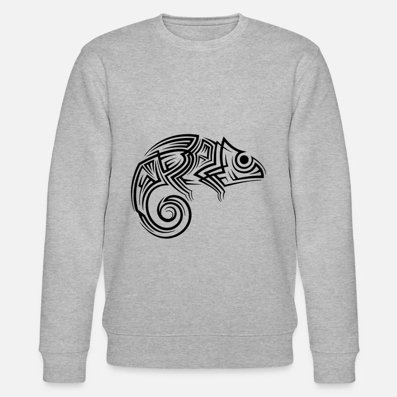Chamäleon Tribal Tattoo - Stanley/Stella Unisex Bio-Sweatshirt CHANGER  - Grau meliert