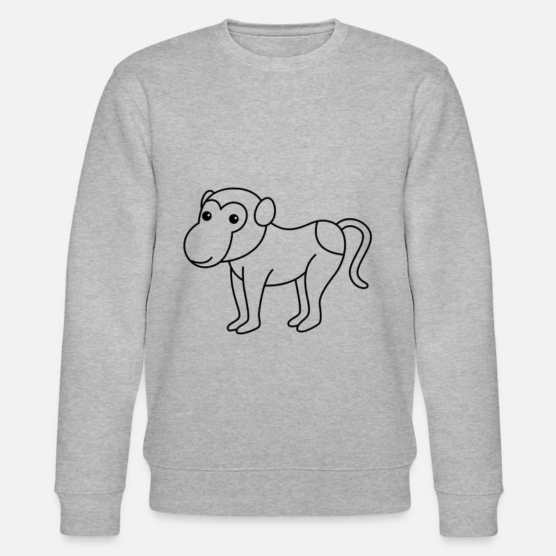 Monkey affe comic - Stanley/Stella Unisex Bio-Sweatshirt CHANGER  - Grau meliert