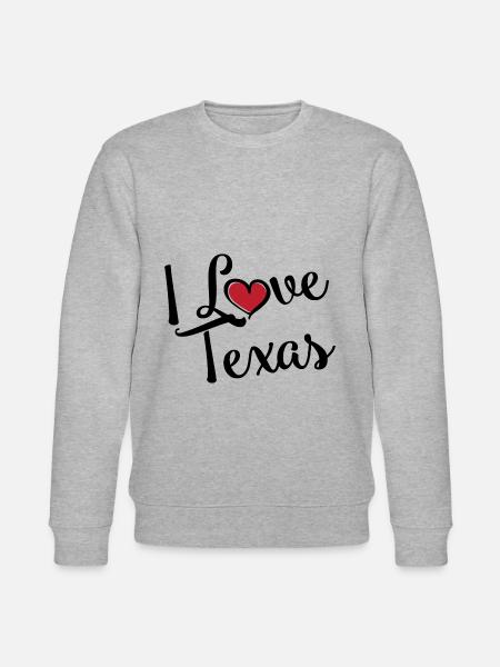 I Love Texas - Stanley/Stella Unisex Bio-Sweatshirt CHANGER  - Grau meliert