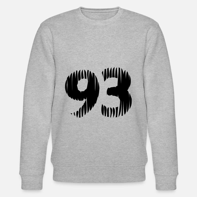 93 Zahl Trikot - Stanley/Stella Unisex Bio-Sweatshirt CHANGER  - Grau meliert