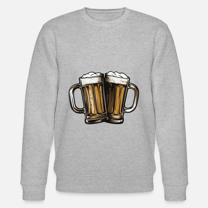 Bierkrug Bier Anstoßen - Stanley/Stella Unisex Bio-Sweatshirt CHANGER  - Grau meliert