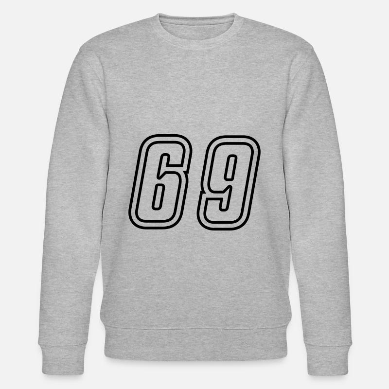 69 Zahl nummer - Stanley/Stella Unisex Bio-Sweatshirt CHANGER  - Grau meliert