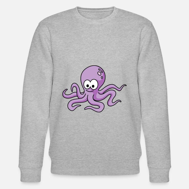 Krake Comic Tier - Stanley/Stella Unisex Bio-Sweatshirt CHANGER  - Grau meliert