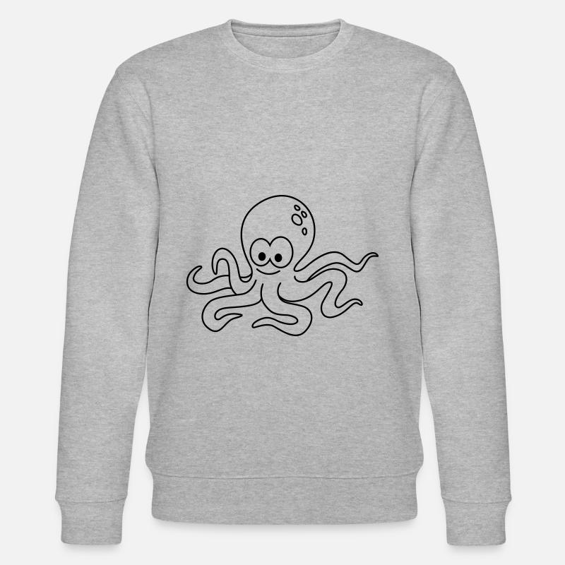 Krake Comic Tier - Stanley/Stella Unisex Bio-Sweatshirt CHANGER - Grau meliert