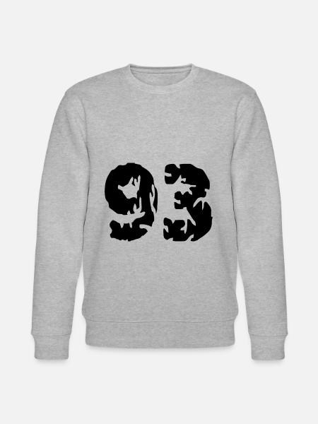 93 Number jersey - Stanley/Stella CHANGER Unisex Organic Sweatshirt - heather grey