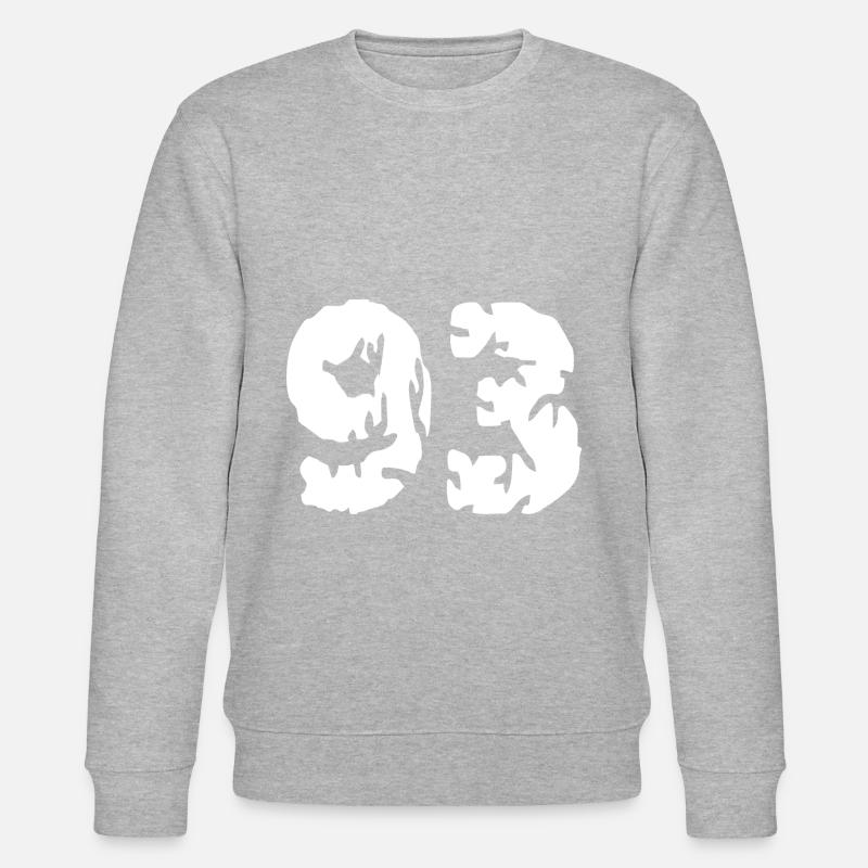 93 Number Jersey - Stanley/Stella CHANGER Unisex Organic Sweatshirt - heather grey