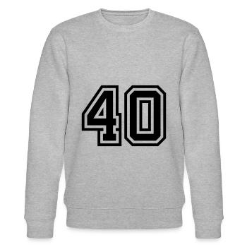 40 Zahl symbol - Stanley/Stella Unisex Bio-Sweatshirt CHANGER  - Grau meliert - Vorne - Nik (191cm) & Marisol (170cm)