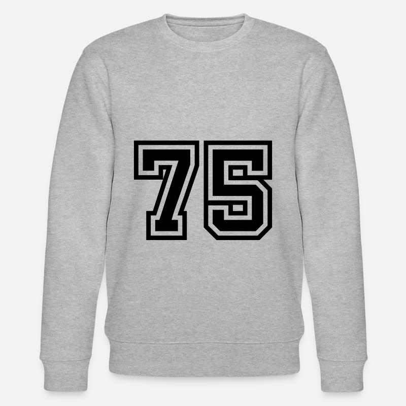 75 Zahl Symbol - Stanley/Stella Unisex Bio-Sweatshirt CHANGER  - Grau meliert