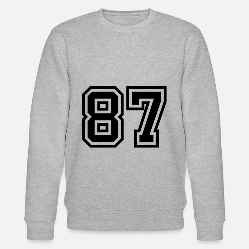 87 Zahl Symbol - Stanley/Stella Unisex Bio-Sweatshirt CHANGER  - Grau meliert