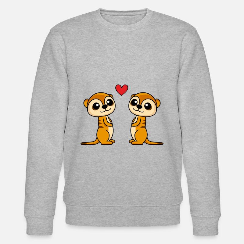 Erdmännchen Comic Paar liebe - Stanley/Stella Unisex Bio-Sweatshirt CHANGER - Grau meliert