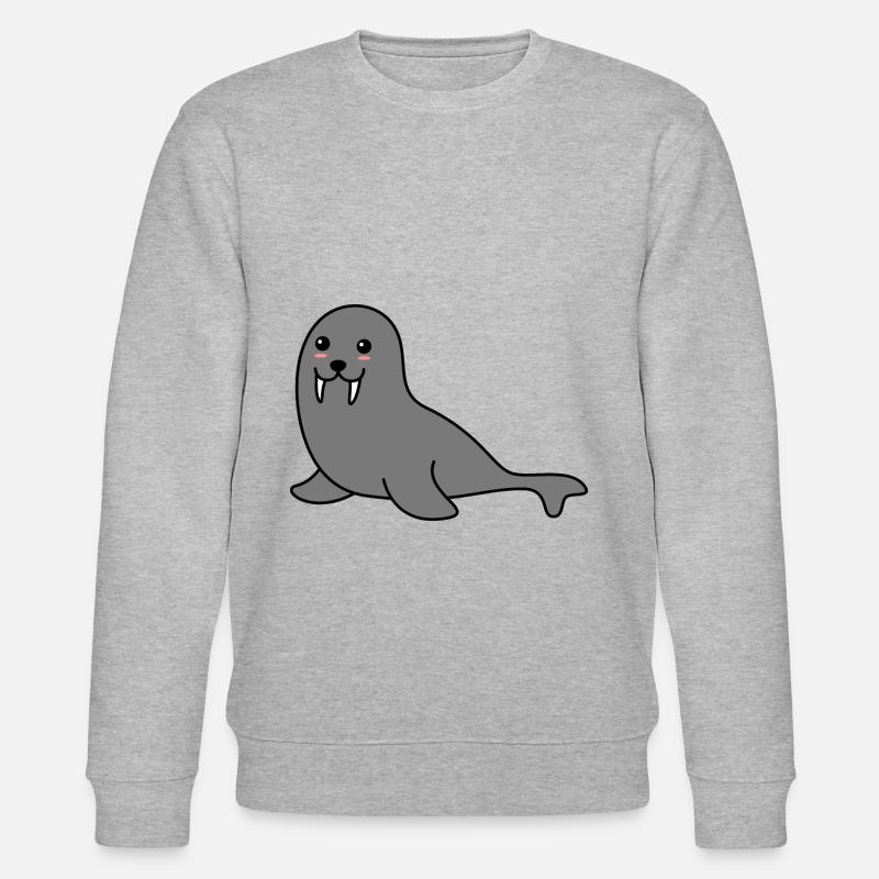 Robbe Tier Comic - Stanley/Stella Unisex Bio-Sweatshirt CHANGER  - Grau meliert