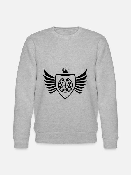 Roulette Casino Shield - Stanley/Stella CHANGER Unisex Organic Sweatshirt - heather grey