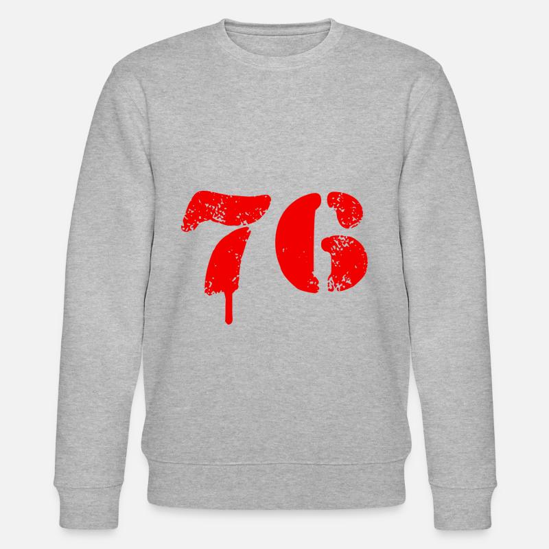 76 Zahl Symbol - Stanley/Stella Unisex Bio-Sweatshirt CHANGER  - Grau meliert