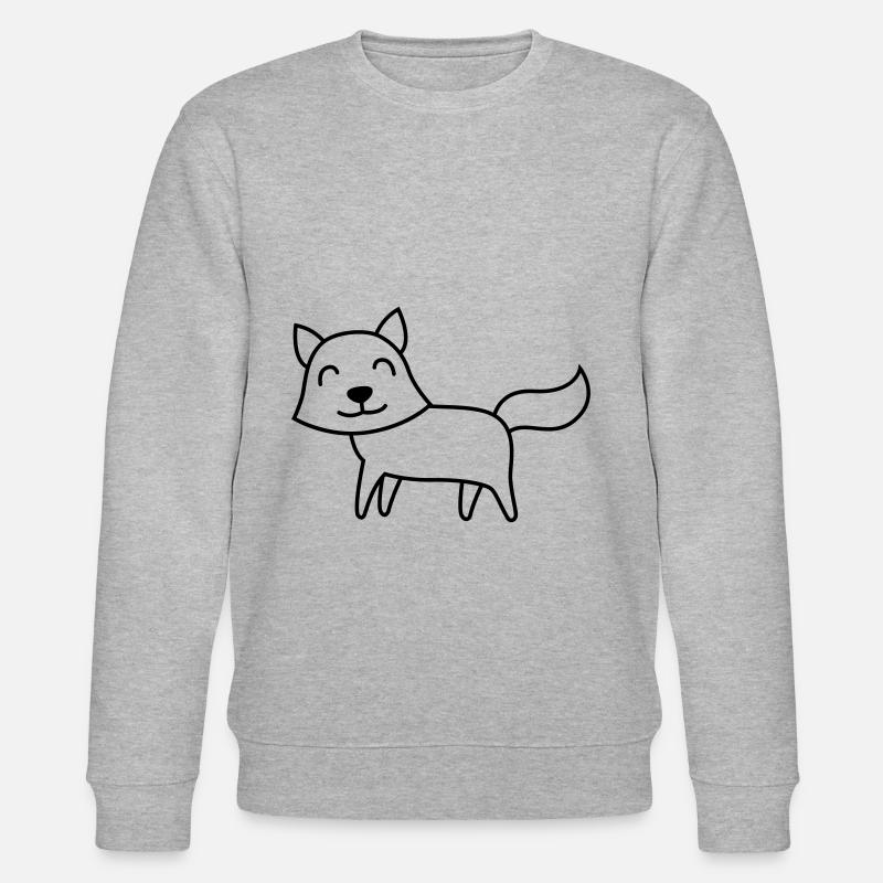 Fuchs Comic Tier - Stanley/Stella Unisex Bio-Sweatshirt CHANGER  - Grau meliert