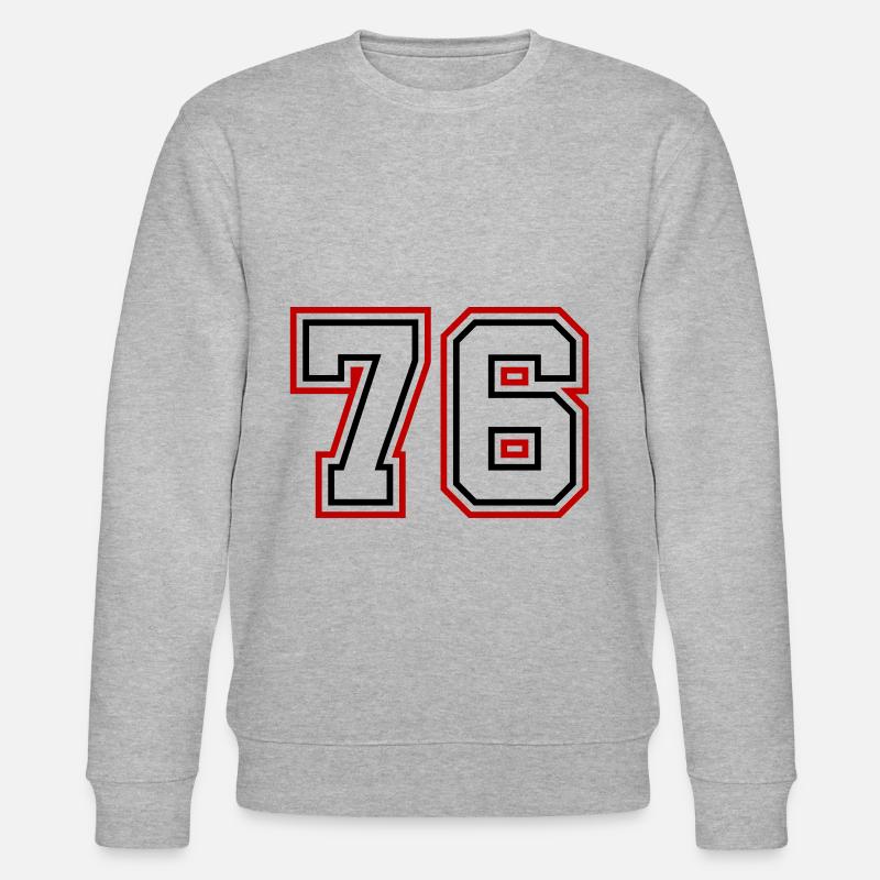 76 Zahl nummer - Stanley/Stella Unisex Bio-Sweatshirt CHANGER  - Grau meliert