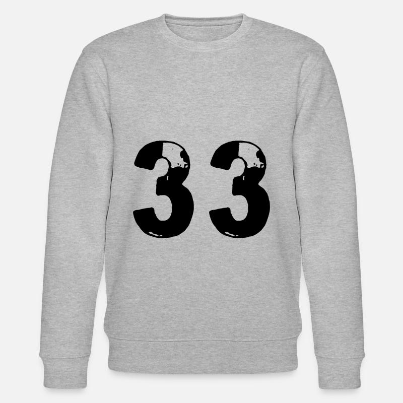 33 Zahl Trikot - Stanley/Stella Unisex Bio-Sweatshirt CHANGER  - Grau meliert