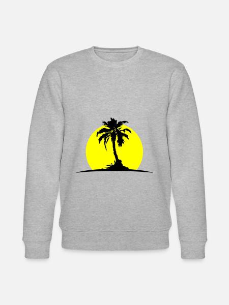 Palme Insel Sonne - Stanley/Stella Unisex Bio-Sweatshirt CHANGER - Grau meliert