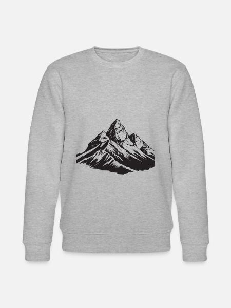 Mountains Symbol Silhouette - Stanley/Stella CHANGER Unisex Organic Sweatshirt - heather grey