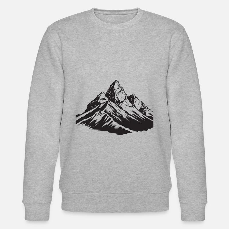 Berge Symbol Silhouette - Stanley/Stella Unisex Bio-Sweatshirt CHANGER  - Grau meliert