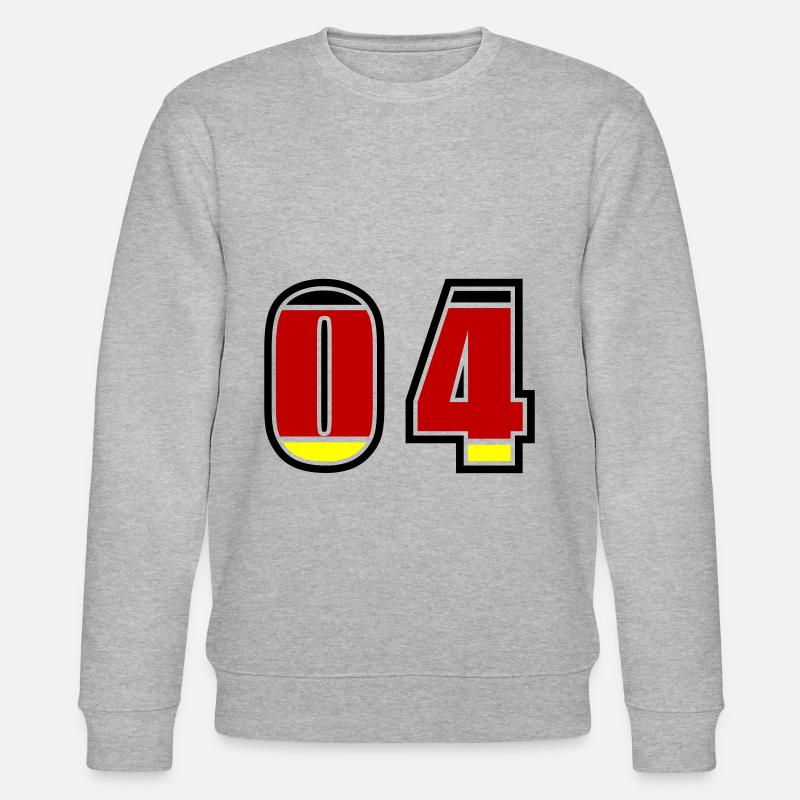4 Nummer Deutschland Trikot - Stanley/Stella Unisex Bio-Sweatshirt CHANGER  - Grau meliert