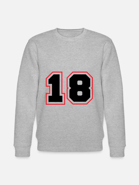 18 Zahl symbol - Stanley/Stella Unisex Bio-Sweatshirt CHANGER  - Grau meliert