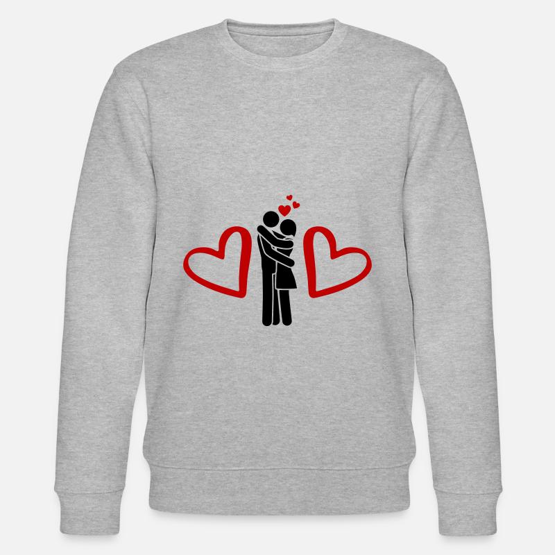 cœur d’amour de couple - Sweat bio CHANGER Stanley/Stella Unisexe - gris chiné