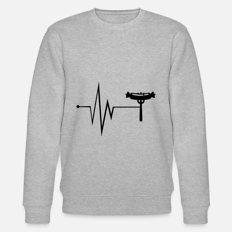 Bratwurst Fleisch Puls - Stanley/Stella Unisex Bio-Sweatshirt CHANGER  - Grau meliert