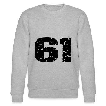 61 Number jersey - Stanley/Stella CHANGER Unisex Organic Sweatshirt - heather grey - Front - Nik (191cm) & Marisol (170cm)